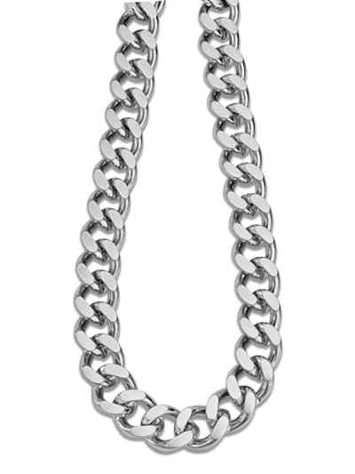 Erkek Paslanmaz Çelik Kolye Traşlı Zincir Unisex Gümüş Renk (55cm-0,5mm)