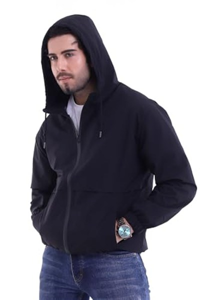 Erkek Rüzgar Geçirmez Baharlık İnce Kapüşonlu Yağmurluk Ceket - Su Geçirmez ve Hafif - Waterproof-MM-07