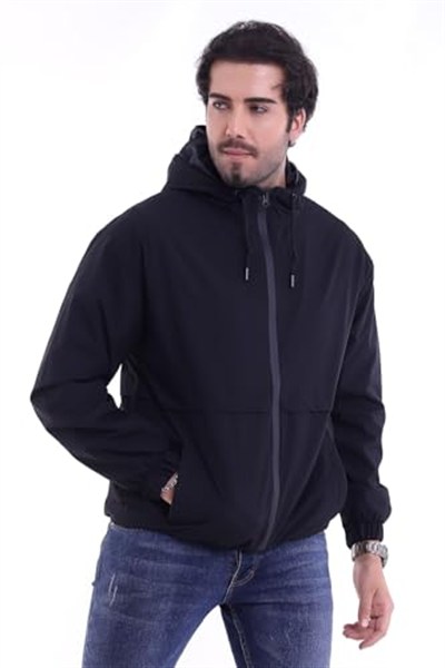 Erkek Rüzgar Geçirmez Baharlık İnce Kapüşonlu Yağmurluk Ceket - Su Geçirmez ve Hafif - Waterproof-MM-07