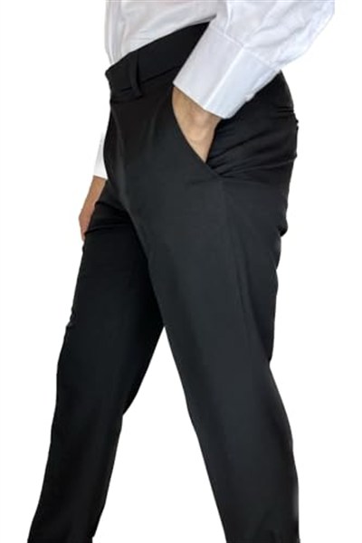 Erkek Siyah Klasik Kumaş Pantolon-1