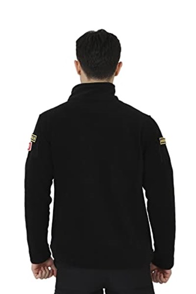 Erkek Siyah Taktik Polar Hırka - Outdoor Polis Poları