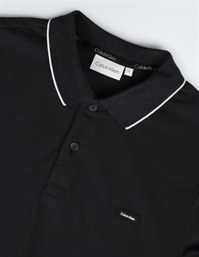 Erkek Slim Fit Uzun Kollu Polo Yaka Siyah Polo Yaka T-Shirt K10K112753-BEH