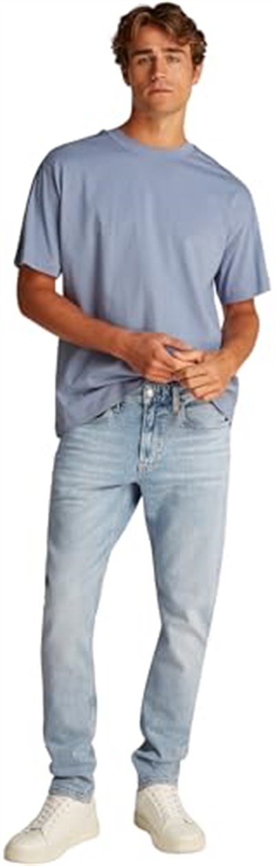 Erkek Slim Taper Açık Mavi Jean Pantolon