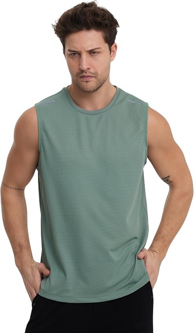 Erkek Spor Kolsuz T-Shirt, Reflektör Detaylı, Bisiklet Yaka