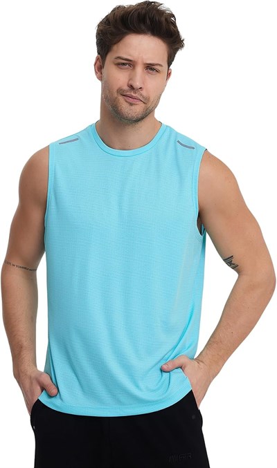 Erkek Spor Kolsuz T-Shirt, Reflektör Detaylı, Bisiklet Yaka