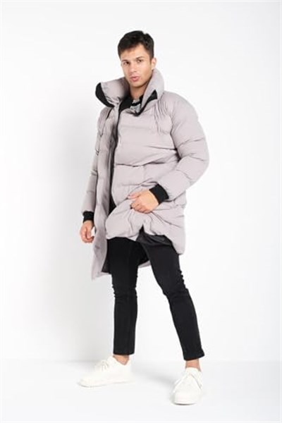 Erkek Uzun Şişme Su ve Rüzgar Geçirmez Kaban Mont | Waterproof -20°Cye Kadar Dayanıklı Polyester Mont - MM-134