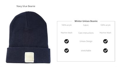 Erkekler ve Kadınlar için Unisex Kışlık Örme Manşetli Lacivert Bere
