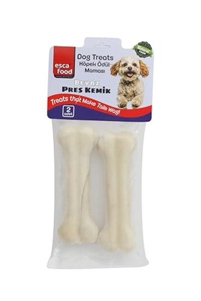 Esca Food Beyaz Pres Kemik 12,5 Santimetre 2li 100 Gram Köpek Ödül Maması