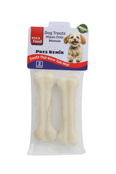 Esca Food Beyaz Pres Kemik 12,5 Santimetre 2li 100 Gram Köpek Ödül Maması