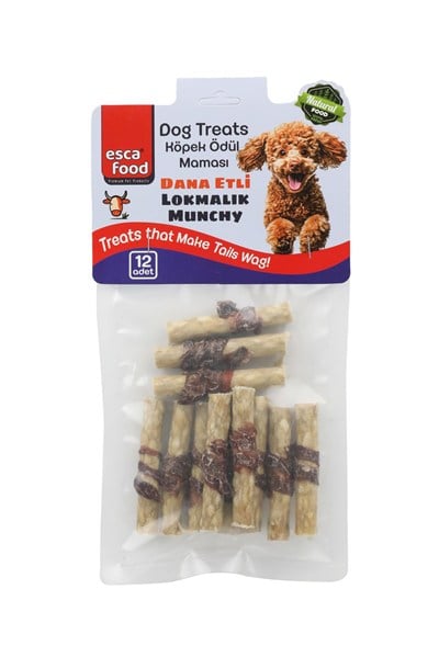 Esca Food Dana Etli Lokmalık Munchy 6 Santimetre 6 Gram 12li Köpek Ödül Maması