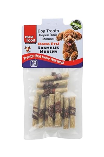 Esca Food Dana Etli Lokmalık Munchy 6 Santimetre 6 Gram 12li Köpek Ödül Maması