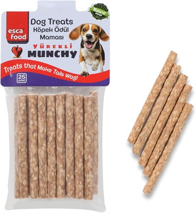 Esca Food Munchy Çubuk Yürekli 12 Santimetre 8 Gram 25li Köpek Ödül Maması
