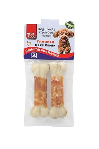 Esca Food Tavuklu Pres Kemik 12,5 Santimetre 2’li 100 Gram Köpek Ödül Maması