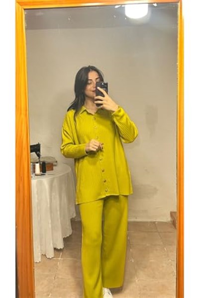EsMira Shopping TRİKO DÜĞMELİ HIRKA PANTOLON TAKIM Y.YEŞİLİ Y.YEŞİLİ Standart