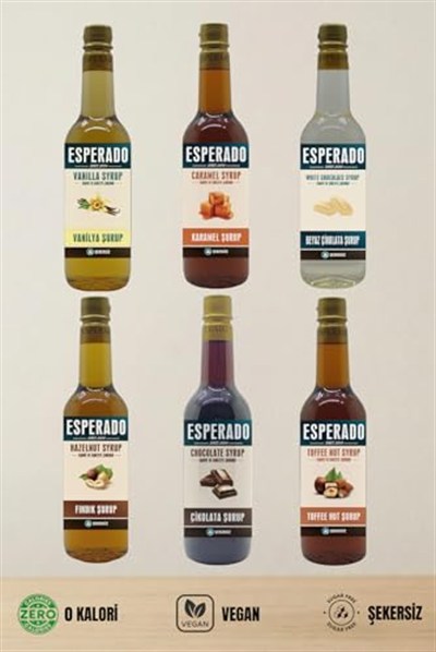 ESPERADO Şekersiz (Sugar Free) 6 Lı Coffee Ekonomık Set - 6 Ad. X 750 ml