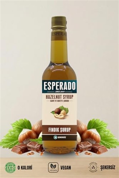 ESPERADO ŞEKERSİZ (Sugar Free) Fındık Aromalı Kahve & Kokteyl Şurubu - 750 ml