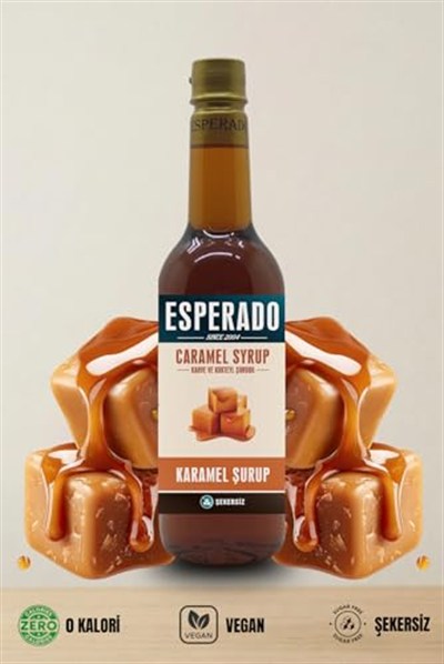 ESPERADO Şekersiz (Sugar Free) Karamel Aromalı Kahve & Kokteyl Şurubu - 750 ml