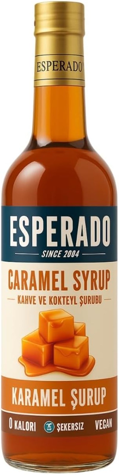 ESPERADO Şekersiz (Sugar Free) Karamel Aromalı Kahve & Kokteyl Şurubu - 750 ml
