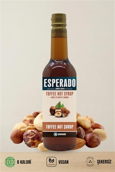 ESPERADO Şekersiz (SUGAR FREE) Toffnut Aromalı Kahve & Kokteyl Şurubu - 750 ml
