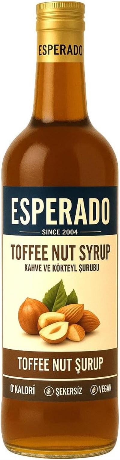 ESPERADO Şekersiz (SUGAR FREE) Toffnut Aromalı Kahve & Kokteyl Şurubu - 750 ml