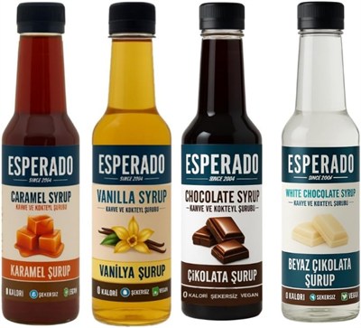 ESPERADO Şekersiz (Sugar Free) - Vanilya * Karamel * Beyaz Çikolata * Çikolata 4 Lü Set 250 ml X 4 Ad.