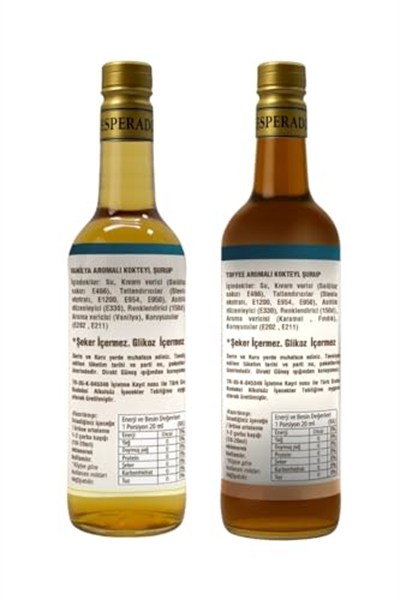 ESPERADO Şekersiz (SUGAR FREE) Vanilya - Toffnut Aromalı Kahve Şurubu - 750 ml X 2 Ad.