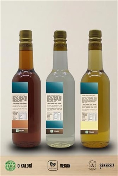 ESPERADO Şekersiz (SUGAR FREE) - Vanilya-toffnut-beyaz Çikolata Aromalı Kahve Şurubu-750 ml X 3 Ad.