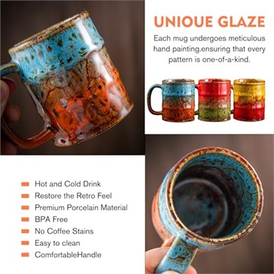 Espresso Bardakları,5oz Espresso Bardak Seti 6 El Yapımı Fırın Sırlı Seramik Espresso Bardakları, Mükemmel Sanat ve İşlevsellik Karışımı Küçük Kahve Fincanları Mini Kahve Fincanları.