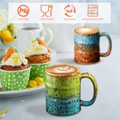 Espresso Bardakları,5oz Espresso Bardak Seti 6 El Yapımı Fırın Sırlı Seramik Espresso Bardakları, Mükemmel Sanat ve İşlevsellik Karışımı Küçük Kahve Fincanları Mini Kahve Fincanları.
