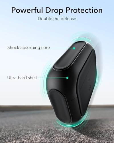ESR Airpods Pro 2 kılıfı (2023/2022/2019) için, AirPods Pro 2./1 ile uyumlu, MagSafe Ready, manyetik kapak, USB-C/Lightning kablosu, hibrit düşme koruması, siyah