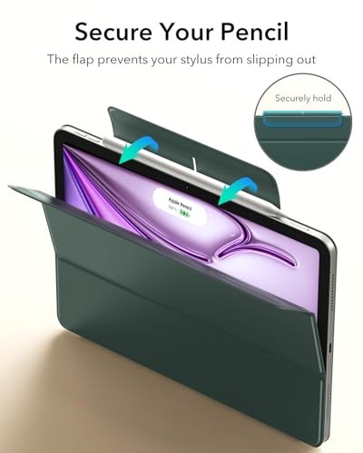 ESR iPad Air 13 inç M4/M3/M2 (2026/2025/2024), iPad Pro 12.9 (6a/5a/4. Nesil) için Kılıf, Üç Katlı Standlı Manyetik Kılıf, Manyetik Kapama, Otom - Seçenekler: Air 13 (2024), Air 13