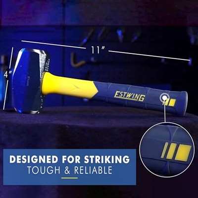 ESTWING Sure Strike Delme/Çatlak Çekiç - Fiberglas Saplı ve Kaymaz Minder Kavramalı 1,4 kg Kızak - MRF3LB