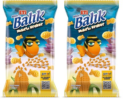 Eti Balık Mini Mısırlı Kraker 70 g 2li paket