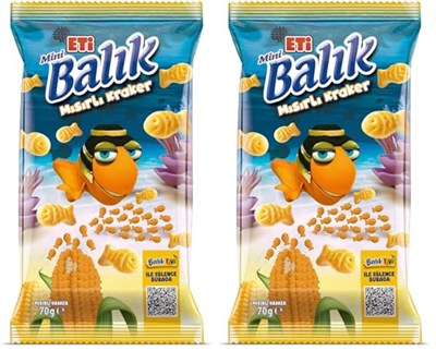 Eti Balık Mini Mısırlı Kraker 70 g 2li paket