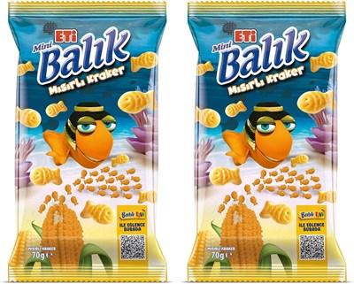 Eti Balık Mini Mısırlı Kraker 70 g 2li paket