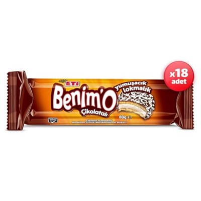 Eti Benimo Lokmalık Çikolatalı Bisküvi 80 g x 18 Adet