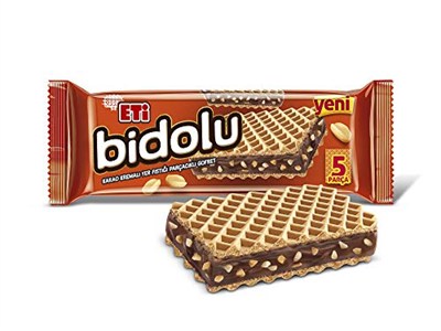 Eti Bidolu Kakao Kremalı Yer Fıstığı Parçacıklı Gofret 81 g 2li paket