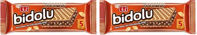 Eti Bidolu Kakao Kremalı Yer Fıstığı Parçacıklı Gofret 81 g 2li paket