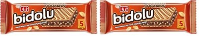 Eti Bidolu Kakao Kremalı Yer Fıstığı Parçacıklı Gofret 81 g 2li paket