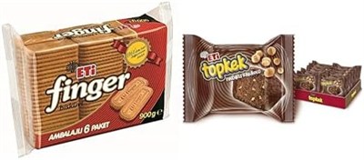 Eti bisküvi ve kek seti (Finger bisküvi ve Topkek fındıklı kakaolu, 6 x 150 g ve 24 x 35 g)