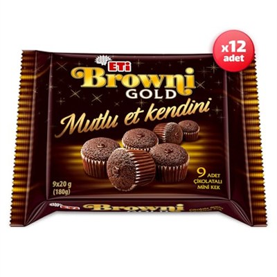Eti Browni Gold Mini Çikolatalı Kek 180 g x 12 Adet