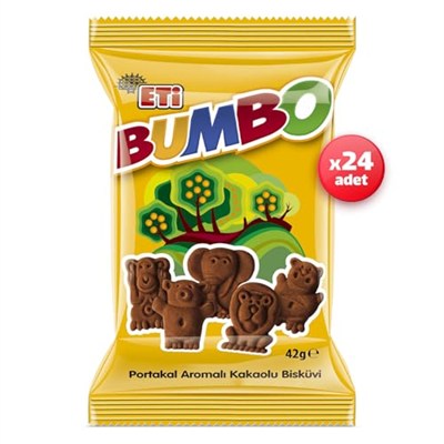 Eti Bumbo Portakal Aromalı Kakaolu Bisküvi 42 g x 24 Adet
