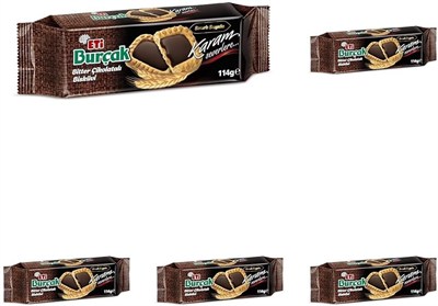 Eti Burçak Bitter Çikolatalı Yulaflı Bisküvi 114 g 5li paket