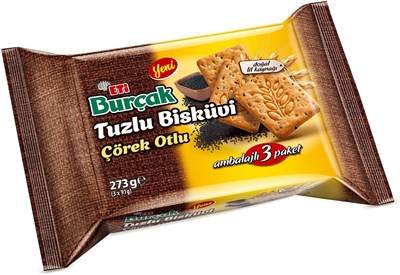 Eti Burçak Çörek Otlu Tuzlu Bisküvi 3 x 91 g