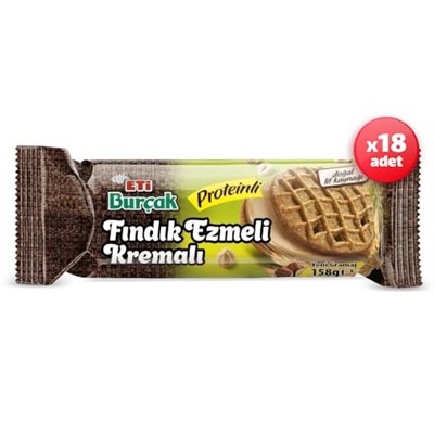 Eti Burçak Fındık Ezmeli Proteinli Bisküvi 158 g x 18 Adet