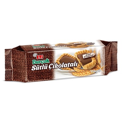 Eti Burçak Sütlü Çikolatalı Bisküvi 114 g x 12 Adet