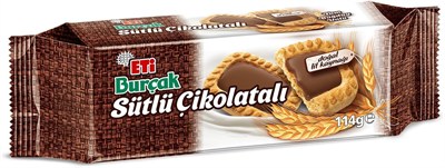 Eti Burçak Sütlü Çikolatalı Bisküvi 114 g x 12 Adet