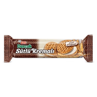 Eti Burçak Sütlü Kremalı Yulaflı Bisküvi 100 g x 12 Adet