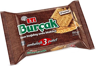 Eti Burçak Tam Buğday Unlu Bisküvi 3 x 131 g