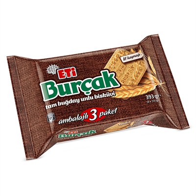 Eti Burçak Tam Buğday Unlu Bisküvi 3 x 131 g